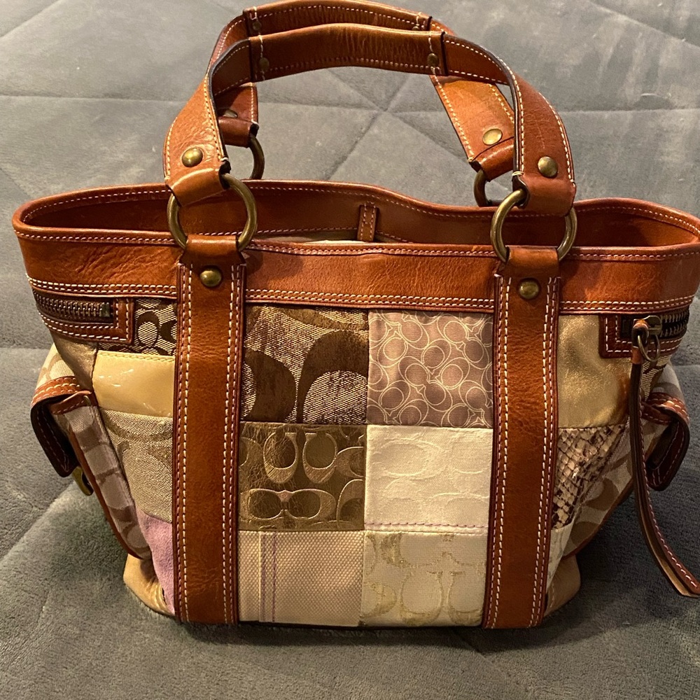 Authentic Coach limited edition patchwork bag used but in excellent condition.